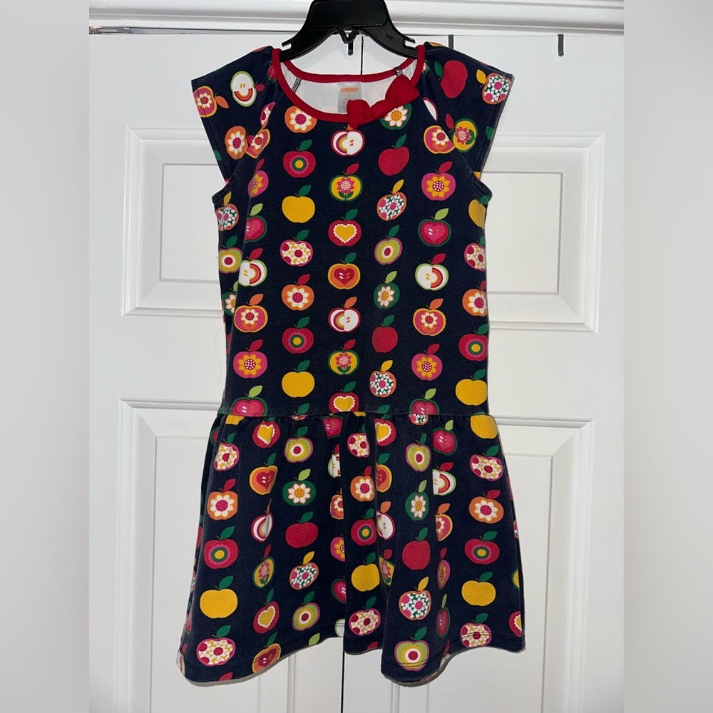 Gymboree Navy Dress with Colorful Fruit Pattern